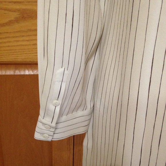 EILEEN FISHER - Pinstriped Silk Tunic Shirt - New, with Tag - Picture 7 of 9